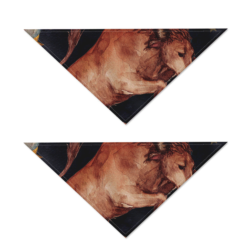 Watercolor Taurus Zodiac Sign Print Dog Bandana
