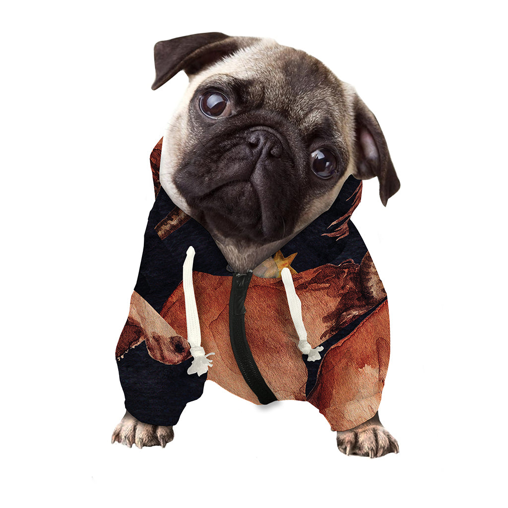Watercolor Taurus Zodiac Sign Print Dog Zip Up Hoodie