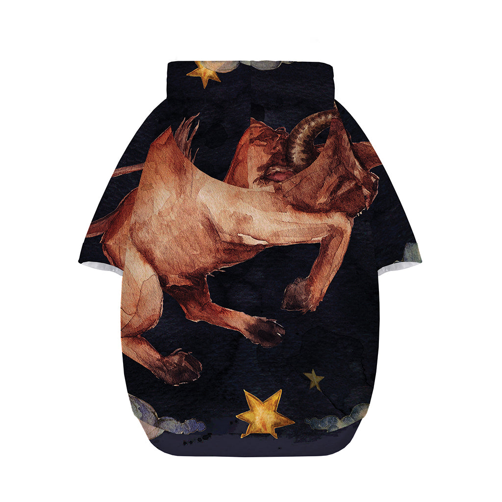 Watercolor Taurus Zodiac Sign Print Dog Zip Up Hoodie