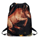Watercolor Taurus Zodiac Sign Print Drawstring Backpack