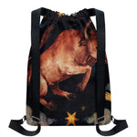Watercolor Taurus Zodiac Sign Print Drawstring Backpack