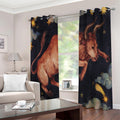 Watercolor Taurus Zodiac Sign Print Extra Wide Grommet Curtains