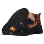 Watercolor Taurus Zodiac Sign Print Flat Ankle Boots