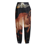 Watercolor Taurus Zodiac Sign Print Fleece Lined Knit Pants