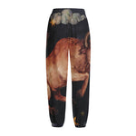 Watercolor Taurus Zodiac Sign Print Fleece Lined Knit Pants