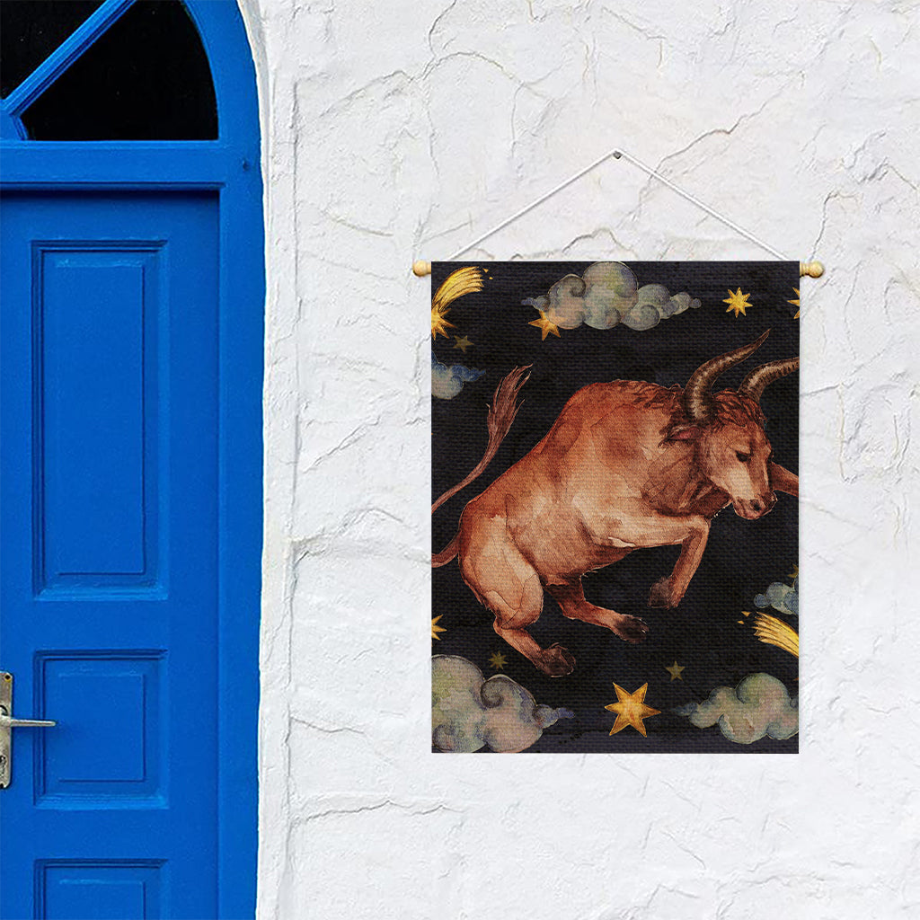 Watercolor Taurus Zodiac Sign Print Garden Flag