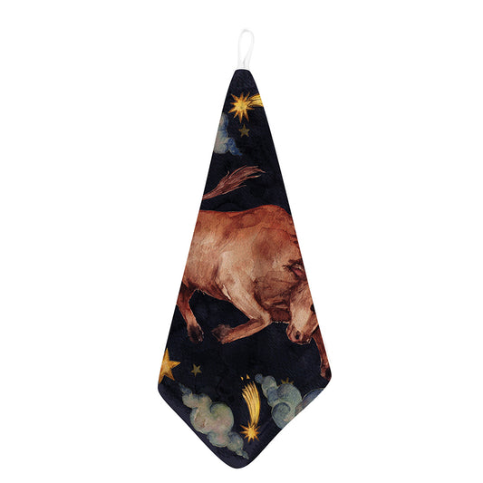 Watercolor Taurus Zodiac Sign Print Hand Towel