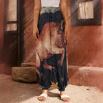 Watercolor Taurus Zodiac Sign Print Harem Pants