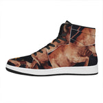 Watercolor Taurus Zodiac Sign Print High Top Leather Sneakers