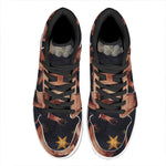 Watercolor Taurus Zodiac Sign Print High Top Leather Sneakers