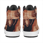 Watercolor Taurus Zodiac Sign Print High Top Leather Sneakers