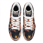 Watercolor Taurus Zodiac Sign Print High Top Leather Sneakers