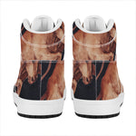 Watercolor Taurus Zodiac Sign Print High Top Leather Sneakers