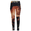 Watercolor Taurus Zodiac Sign Print High-Waisted Pocket Leggings