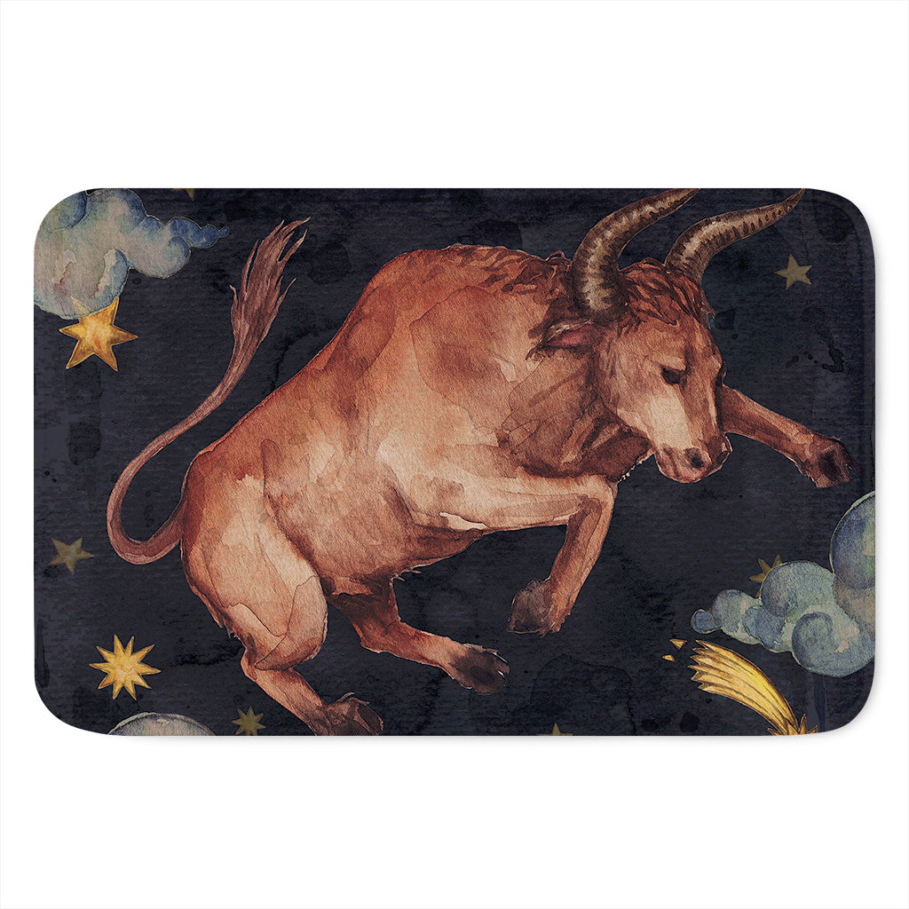 Watercolor Taurus Zodiac Sign Print Indoor Door Mat