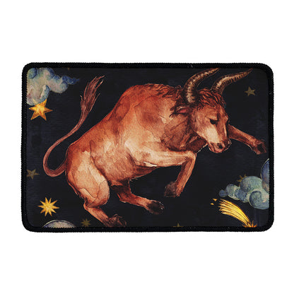 Watercolor Taurus Zodiac Sign Print Kitchen Mat