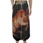 Watercolor Taurus Zodiac Sign Print Lantern Pants