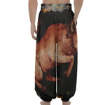 Watercolor Taurus Zodiac Sign Print Lantern Pants