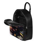 Watercolor Taurus Zodiac Sign Print Leather Backpack