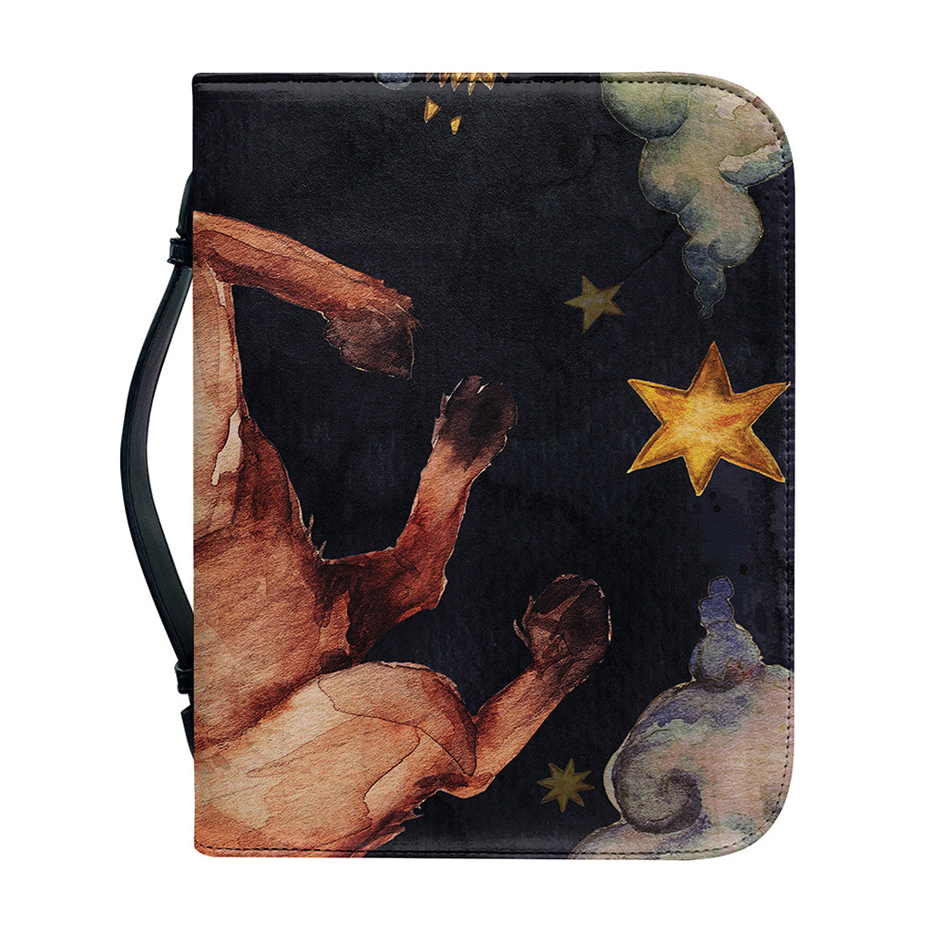 Watercolor Taurus Zodiac Sign Print Leather Bible Cover