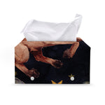 Watercolor Taurus Zodiac Sign Print Leather Tissue Box Cover