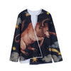 Watercolor Taurus Zodiac Sign Print Long Sleeve Short Coat