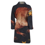 Watercolor Taurus Zodiac Sign Print Men's Bathrobe
