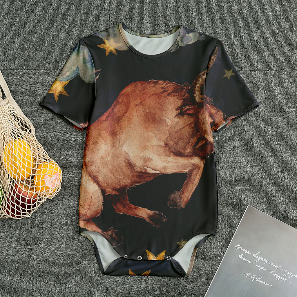 Watercolor Taurus Zodiac Sign Print Men's Bodysuit