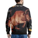 Watercolor Taurus Zodiac Sign Print Men's Bomber Jacket