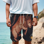 Watercolor Taurus Zodiac Sign Print Men's Cargo Shorts