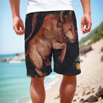 Watercolor Taurus Zodiac Sign Print Men's Cargo Shorts