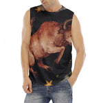 Watercolor Taurus Zodiac Sign Print Men's Fitness Tank Top