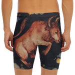 Watercolor Taurus Zodiac Sign Print Men's Long Boxer Briefs