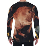 Watercolor Taurus Zodiac Sign Print Men's Long Sleeve T-Shirt
