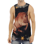 Watercolor Taurus Zodiac Sign Print Men's Muscle Tank Top