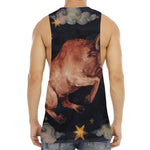Watercolor Taurus Zodiac Sign Print Men's Muscle Tank Top
