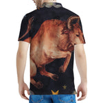 Watercolor Taurus Zodiac Sign Print Men's Polo Shirt