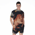 Watercolor Taurus Zodiac Sign Print Men's Romper