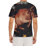 Watercolor Taurus Zodiac Sign Print Men's Short Sleeve Rash Guard
