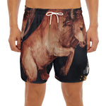 Watercolor Taurus Zodiac Sign Print Men's Split Running Shorts