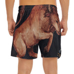 Watercolor Taurus Zodiac Sign Print Men's Split Running Shorts