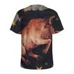 Watercolor Taurus Zodiac Sign Print Men's Sports T-Shirt