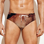 Watercolor Taurus Zodiac Sign Print Men's Swim Briefs