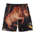 Watercolor Taurus Zodiac Sign Print Men's Swim Trunks