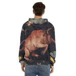 Watercolor Taurus Zodiac Sign Print Men's Velvet Pullover Hoodie