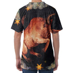 Watercolor Taurus Zodiac Sign Print Men's Velvet T-Shirt