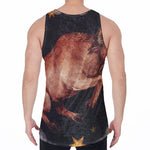 Watercolor Taurus Zodiac Sign Print Men's Velvet Tank Top