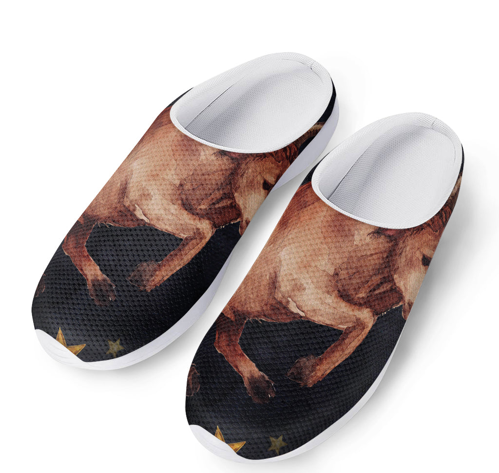 Watercolor Taurus Zodiac Sign Print Mesh Casual Shoes