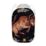 Watercolor Taurus Zodiac Sign Print Mesh Laundry Hamper