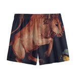Watercolor Taurus Zodiac Sign Print Mesh Shorts
